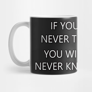 If You Never Try You Will Never Know Mug